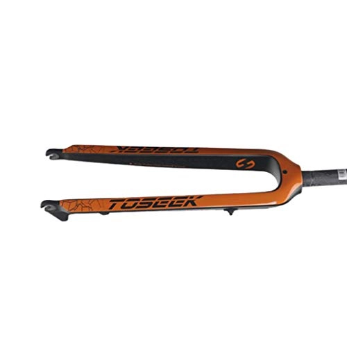 Mountain Bike Fork : Toygogo Rigid 1-1 / 8" Carbon Fiber MTB Fork Mountain Forks 26'' / 29'' Fork - Orange, 29 inch