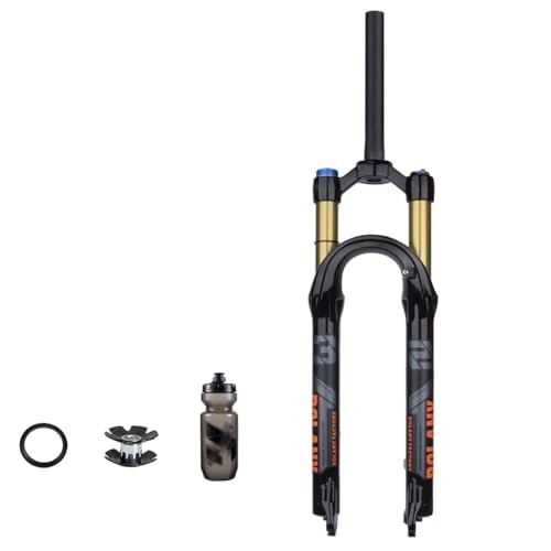 Mountain Bike Fork : TS TAC-SKY 120mm Travel Mountain Bike Forks 27.5 / 29 Inch Shock Absorption Shockproof Air Pressure Accessories Magnesium Alloy Forks (Color : Black, Size : 29 inch Straight Manual)