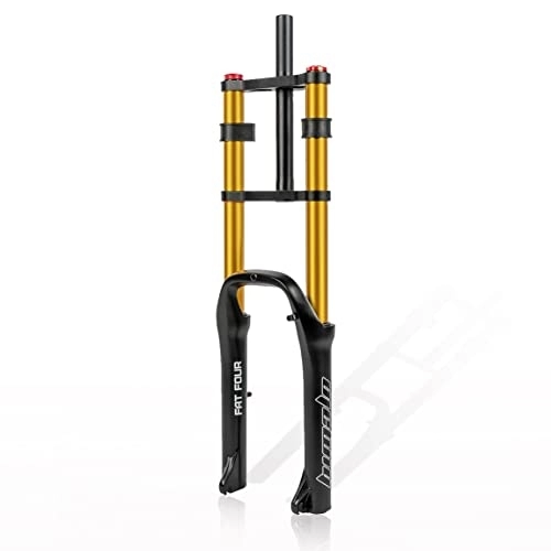Mountain Bike Fork : tyui7 20 Inch MTB Fat Air Suspension Fork Travel 110mm Rebound Adjust Mountain Bike Front Forks 28.6mm Straight Tube 1-1 / 8" Straight Tube QR 9mm (Color : Gold 20Inch Straight)