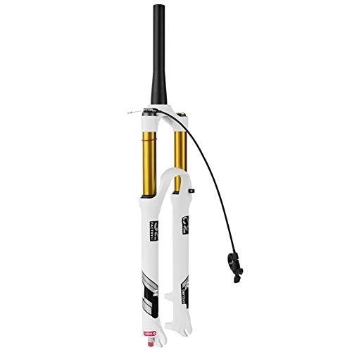 Mountain Bike Fork : UKALOU Bicycle Air MTB Front Fork 26 / 27.5 / 29 Inch, 140mm Travel Lightweight Alloy 1-1 / 8" Mountain Bike Suspension Forks 9mm QR White