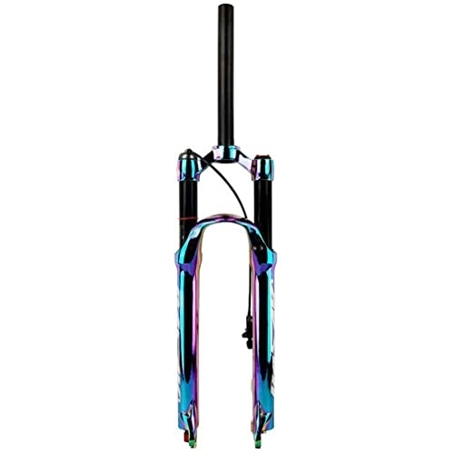 Mountain Bike Fork : UKALOU Mountain Bike Suspension Fork 26 27.5 29 Inch Travel 120mm MTB Air Fork Damping Adjustable 1-1 / 8" Straight Front Fork QR 9mm (Color : Remote, Size : 26'')