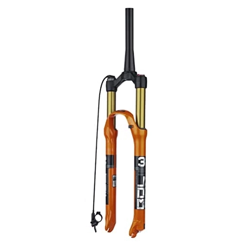 Mountain Bike Fork : UKALOU MTB Air Fork 26 / 27.5 / 29 Mountain Bike Suspension Fork Travel 100mm Manual / Remote Lockout 39.8mm Tapered Front Fork QR 9mm Disc Brake (Color : Remote, Size : 27.5'')