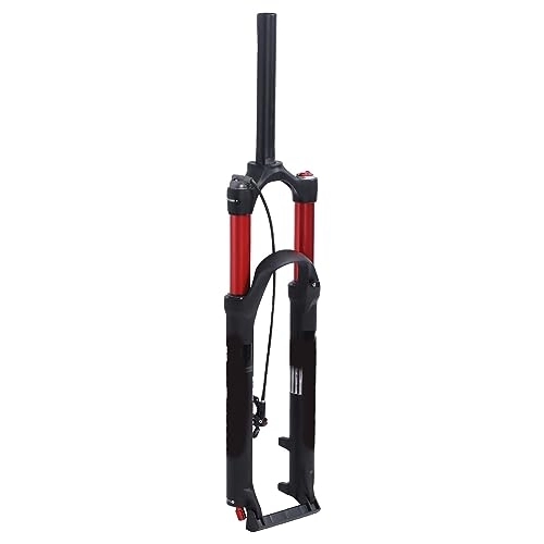 Mountain Bike Fork : VGEBY Mountain Bike Fork, 29inch Dual Air Chamber Damping Red Straight Remote Lockout Shock Absorber Front Fork for Bike Accessories