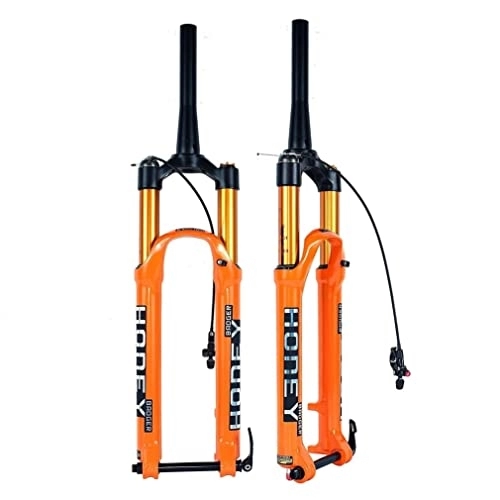 Mountain Bike Fork : WAMBAS Mountain Bike Suspension Fork 26 / 27.5 / 29 MTB Air Fork Travel 120mm Rebound Adjustable Tapered Front Fork Thru Axle 15 * 100mm (Color : Remote, Size : 27.5'')