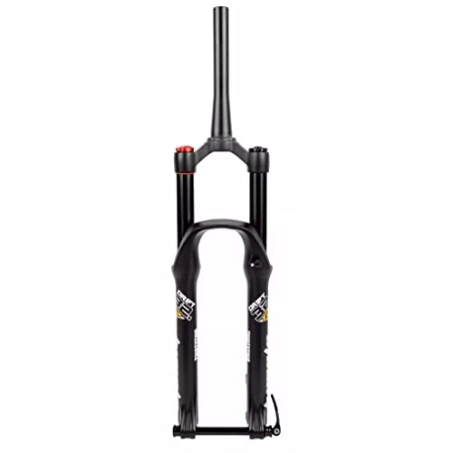 Mountain Bike Fork : WAMBAS Mountain Bike Suspension Fork 26 27.5 29 MTB Air Fork Travel 130mm Rebound Adjustable Straight / Tapered Thru Axle Front Fork Manual Lockout (Color : Black Tapered, Size : 27.5'')