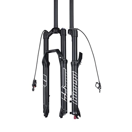 Mountain Bike Fork : WAMBAS MTB Fork 26 / 27.5 / 29 Mountain Bike Air Suspension Fork 120mm Travel Rebound Adjust 1-1 / 8 Straight Fork QR 9mm Disc Brake (Color : Remote, Size : 27.5'')