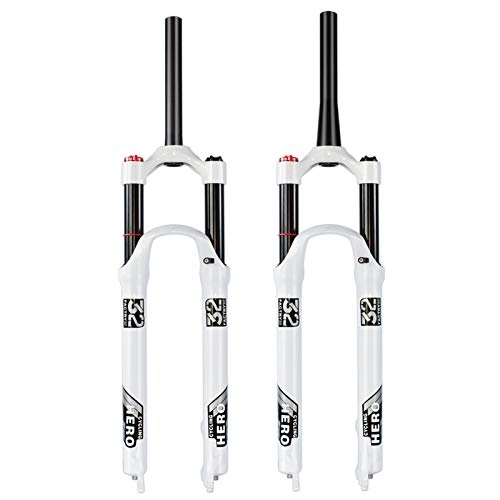 Mountain Bike Fork : WATPET Bike Suspension Forks MTB Fork Suspension Plug Air Fork Stroke 100-120mm Magnesium Alloy 1680g Black and White Mountain Bike Front Fork Tapered Steerer and Straight Steerer Front Fork