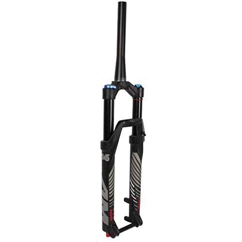 Mountain Bike Fork : Waui 26 / 27.5" Mountain Bike Suspension Fork, Outdoor Aluminum Alloy Disc Brake Front Bridge Cone Tube 1-1 / 8" Travel 100mm (Color : A, Size : 27.5inch)