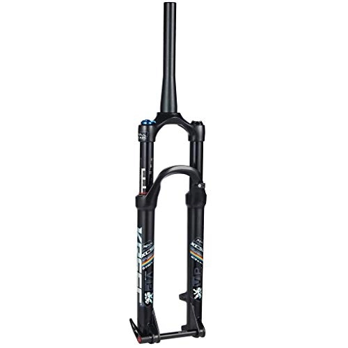 Mountain Bike Fork : Waui 26" Shock absorber fork, MTB Mountain Bike Aluminum Alloy Cone Disc Brake Damping Adjustment Travel 100mm Black&White 1-1 / 8" (Color : Black, Size : 29inch)