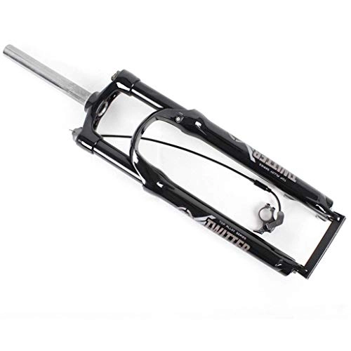 Mountain Bike Fork : Waui 26"Suspension Fork, Mountain Bike Aluminum Alloy Front Bridge Hydraulic Line Control 1-1 / 8" Travel 100mm Black&White (Color : Grey, Size : 26inch)