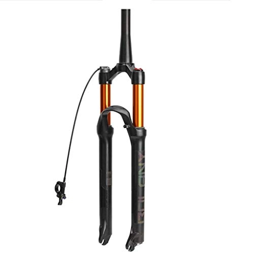 Mountain Bike Fork : Waui 27.5" Mountain Bike Suspension Fork, Magnesium Alloy Pneumatic Shock Absorber Bicycle Accessories 1-1 / 8" Travel 100mm (Color : B, Size : 26inch)