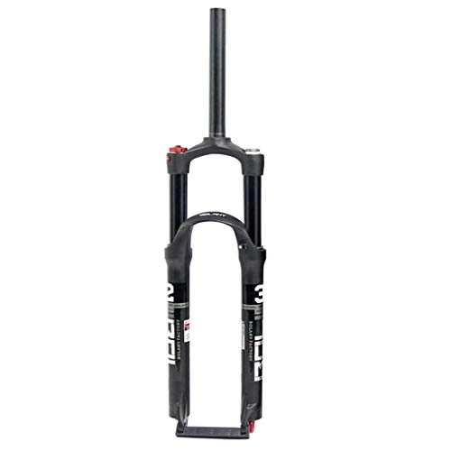 Mountain Bike Fork : Waui Double Chamber Suspension Fork, 26" / 27.5 Aluminum Alloy Disc Brake Damping Adjustment Cone Tube 1-1 / 8" Travel 100mm (Color : A, Size : 26inch)