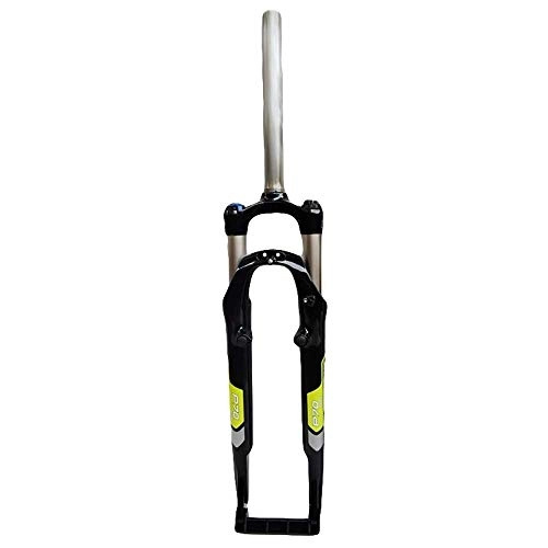 Mountain Bike Fork : Waui Mountain Bike Suspension Fork Straight Air Plug bounce adjustment 26inches 700C 28.6mm (Color : Black / green)