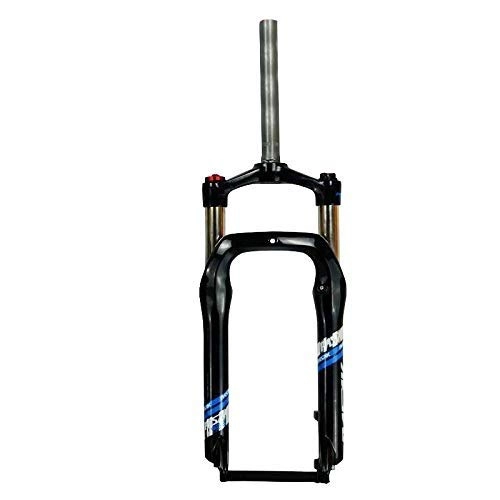 Mountain Bike Fork : Waui Mountain Bike Suspension Fork Straight Air Plug bounce adjustment Snow Beach 20inches (Color : Blue)