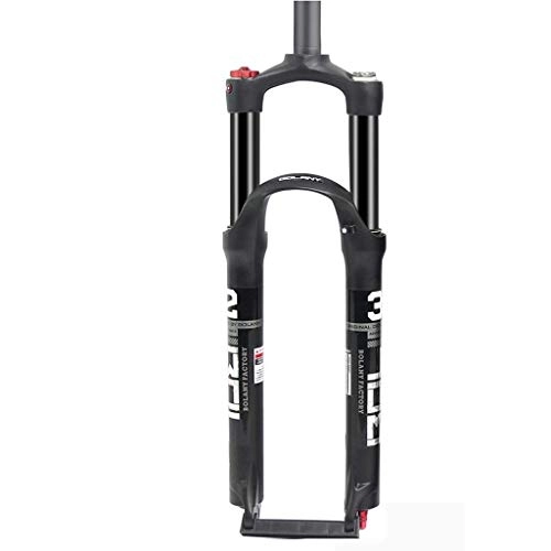 Mountain Bike Fork : Waui Suspension Fork 26 / 27.5 Inch Straight Double Air Chamber Front Bicycle Shoulder Control (Color : B, Size : 26inch)