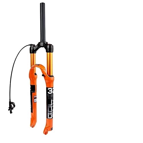 Mountain Bike Fork : WENZI9DU Bike Fork Solo Air Orange MTB Bicycle Front Suspension Straight / Tapered RL / LO 26 / 27.5 / 29inch Magnesium Alloy QuickRelease (Color : 26 Straight Remote)