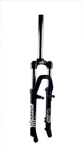 Mountain Bike Fork : wheelsON 26 inch Mountain Bike Suspension Fork 1 1 / 8 inch Steerer Rim and Disc Brake Compatible Black