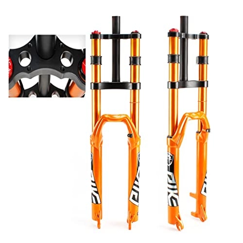 Mountain Bike Fork : WHQWZ MTB DH Air Fork 27.5 29 Inch, 150mm Bicycle Downhill Suspension Double Shoulder Control 28.6mm Bike Straight Tube Fork 2150g (Color : Orange, Size : 29 inch)