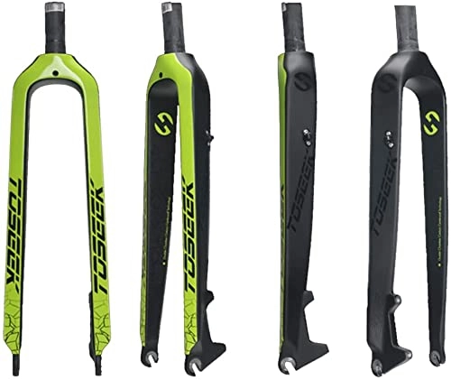 Mountain Bike Fork : WJNY 26 / 27.5 / 29” Carbon Fiber Fork, Bright Label Straight Tube Bicycle Fork, Full Carbon MTB Hard Fork For Bicycle Lightweight Bicycle Fork，Green Bright Label 27.5inch