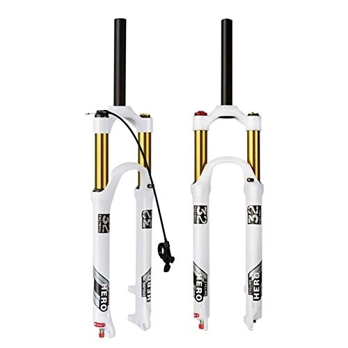 Mountain Bike Fork : XINXI-YW Bike Suspension Forks White Magnesium Alloy 100-120mm Stroke Mountain Bike Air Fork 1750g 26 27.5 29 Bicycle Suspension Plug Rebound Damping Tapered Steerer and Straight Steerer Front Fork