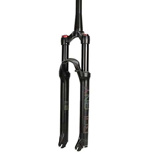 Mountain Bike Fork : XYSQ 26 27.5 29 Inch Mountain Bike Front Suspension Fork Air Damping Rebound Adjustment Travel 120mm QR 9mm Disc Brake Cone Tube (Color : Shoulder control, Size : 27.5inch)