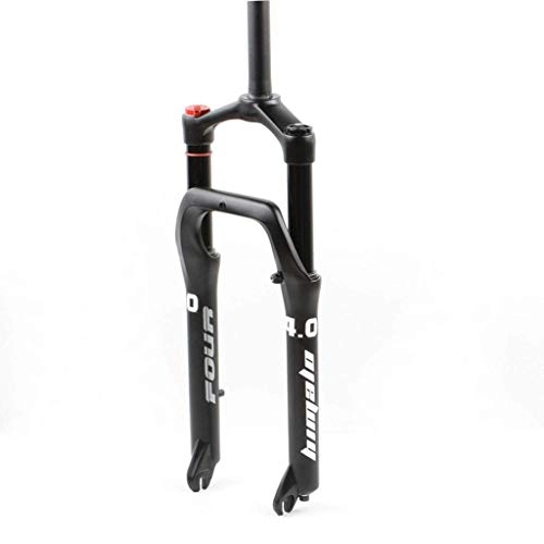 Mountain Bike Fork : YMSHD 24"Mountain Bike Suspension Fork, Bicycle Spring Air Fork, Double Shoulder Steering With Straight Tube, Gas Pressure Damper, For 4.0" Tire Fat Fork, For Mtb Road Cycling, Black-24In