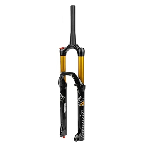 Mountain Bike Fork : YOJOLO Mountain Bike Suspension Fork 26 / 27.5 / 29 Inch MTB Air Fork Travel 160mm Rebound Adjust Manual Lockout 1-1 / 2'' Tapered Front Fork Disc Brake 9mm Quick Release (Color : Black, Size : 27.5'')