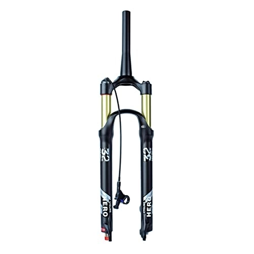 Mountain Bike Fork : YUISLE 26 / 27.5 / 29 Air MTB Suspension Fork Tapered Tube Rebound Adjust QR 9mm Travel 140mm Manual / Remote Lockout Mountain Bike Fork Ultralight Shock Bicycle Fork (Color : Remote, Size : 26 inch)