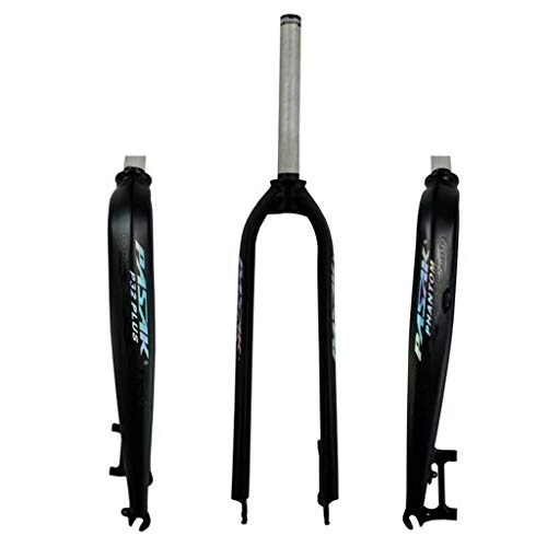 Mountain Bike Fork : YUISLE 26 / 27.5 / 29in Bike Suspension Forks, 700C Highway Pure Disc Brake 28.6 Straight Tube Aluminum Alloy Mountain Front Fork (Color : Black)