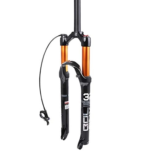 Mountain Bike Fork : YZLP Bike forks Mountain bike front fork air fork suspension shock absorption air pressure front fork bicycle accessories (Color : Straight Line Control, Size : 26 inch)