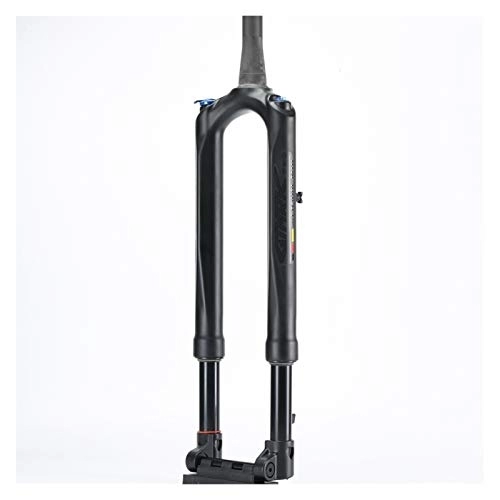 Mountain Bike Fork : YZLP Bike forks RS1 Carbon Fork MTB 100 * 15mm 27.5 29 inch Bicycle Fork ACS Solo Predictive Steering Suspension Oil and Gas Fork Thru Axle (Color : 29 Inch Black)