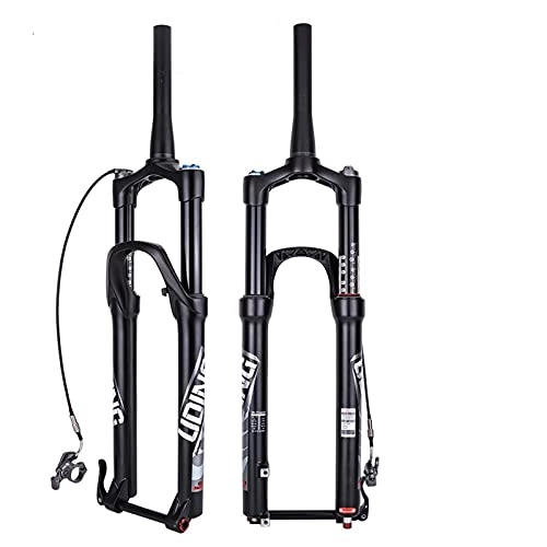 Mountain Bike Fork : YZLP Front forks for mountain bike Mountain Bike Front Fork 29-inch Cone Pipeline Control Barrel Shaft 140 Stroke Magnesium Alloy Air Fork Can Lock The Fork