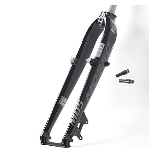 Mountain Bike Fork : Z-LIANG Mtb 26 / 27.5 / 29 Frame Fork MD5 Mountain Bike Suspension Bicycle Fork Rigid 7005 Aluminum Alloy Fork For Bicycle V Brake (Color : Bright black gray)