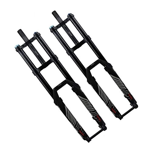 Mountain Bike Fork : Z-LIANG MTB AM DH Bicycle Air Fork Double Shoulder Mountain Bike Fork 27.5 29inch Thru Axis 140 Travel Suspension Oil and Gas Fork (Color : 29 Black)