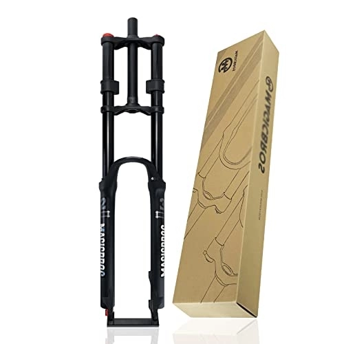 Mountain Bike Fork : ZCXBHD DH Mountain Bike Suspension Fork 26 / 27.5 / 29'' MTB Air Fork Travel 160mm 1-1 / 8 Straight Double Crown Fork Rebound Adjustable Manual Lockout QR 9MM (Color : With damping, Size : 27.5in)