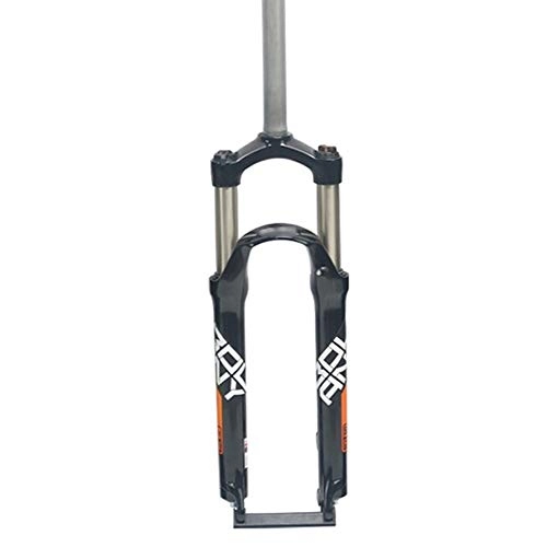 Mountain Bike Fork : ZNND 26inch Air Fork, Aluminum Alloy Shoulder Control Suspension Fork, 100mm Travel, MTB Front Fork (Color : Orange, Size : 27.5inch)