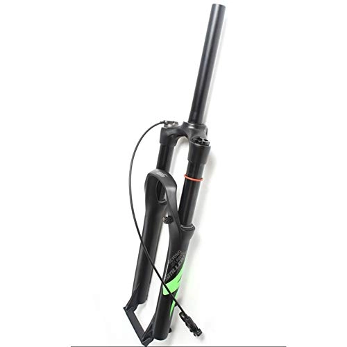 Mountain Bike Fork : ZNND MTB Suspension Fork 26 / 27.5inch, Straight Tube Wire Control Air Fork, Shock Absorbing Fork (Size : 27.5inch)