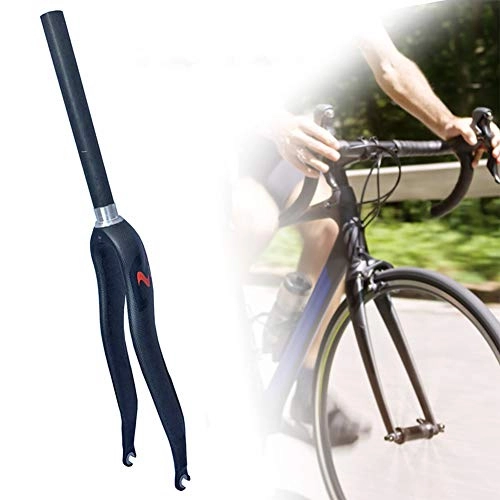 Mountain Bike Fork : ZQNHXY Road Bike Fork, MTB Bicycle Disc Brake Carbon Fork, Carbon Road Bicycle Fork, 28.6mm Tapered Black Bicycle Parts
