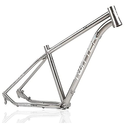 Mountain Bike Frames : 29er Mountain Bike Frame Titanium Alloy Bicycle Frame 15.5''17''19'' Disc Brake Quick Release 135mm MTB Bike Frame BB68 Internal Routing (Color : Titanium, Size : 15.5in)