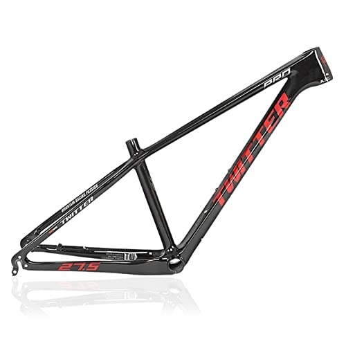 Mountain Bike Frames : Carbon Fiber Mountain Bike Frame 15 / 17 / 19in Disc Brake Quick Release 135mm MTB Frame BB92mm Routing Internal Bicycle Frame For 27.5 / 29" Wheel (Color : Svart, Size : 15x27.5in)