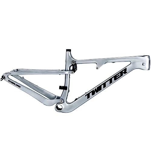 Mountain Bike Frames : DHNCBGFZ Carbon Mountain Bike Frame 29er / 27.5er Trail Mountain Bike Frame T47 120mm Frame Travel 12x148mm Rear Space Downhill Bike Accessories (Color : Silver, Size : 27.5x19'')