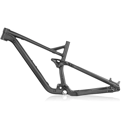 Mountain Bike Frames : DHNCBGFZ Hardtail Mountain Bike Frame 27.5 29inch Brake Aluminum Alloy Frame 148 * 12MM Thru Axle Full Suspension Frame 150mm Frame Travel (Color : Black, Size : 29x19'')