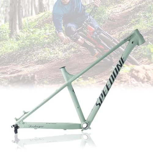 Mountain Bike Frames : Hardtail Mountain Bike Frame 27.5 / 29er Aluminum Alloy AM XC MTB Frame Thru Axle 12 * 148mm Disc Brake Frame Routing Internal (Color : 29er Green, Size : L)