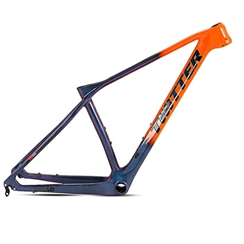 Mountain Bike Frames : HIMALO MTB Carbon Fiber Frame 27.5er 29er Hardtail Mountain Bike Frame 15'' / 17'' / 19'' Internal Routing Disc Brake Frame QR 135mm XC AM (Color : Orange, Size : 29 * 17'')