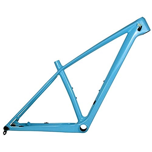 Mountain Bike Frames : HNXCBH Bicycle frameset Carbon Mountain Bike Frame 148 * 12mm Carbon MTB Bicycle Frame 31.6mm Seatpost 15 / 17 / 19" (Color : Sky Blue Color, Size : 17inch Glossy)