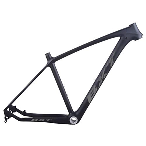 Mountain Bike Frames : HNXCBH Bicycle frameset MTB Carbon Frame 29in Carbon Mountain Bike Frame 142 * 12 Or 135 * 9mm Bicycle Frame 3K Matt / Glossy MTB Frame (Color : Grey logo, Size : 17.5inch matt)