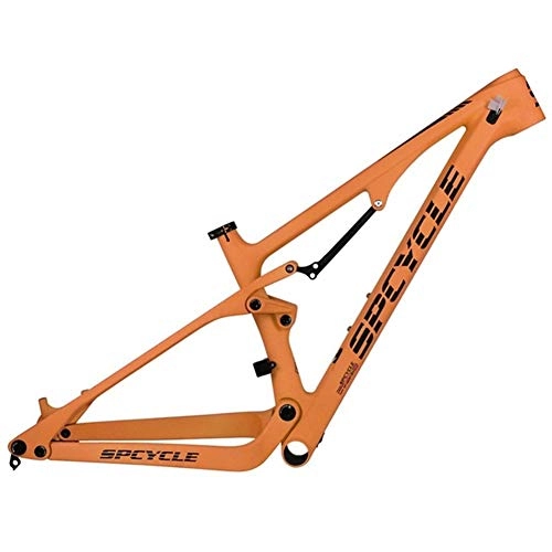 Mountain Bike Frames : HNXCBH Bicycle frameset MTB Frame Carbon Mountain Bike Frame 148 * 12mm Bicycle Frame 27.5 (Color : Orange Color, Size : 29er 17.5in Matte)