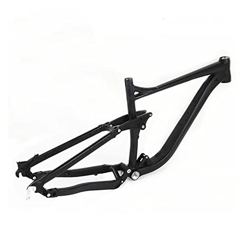 Mountain Bike Frames : KENOVO Bicycle Frame Full Shock Absorber Frame 29ER 27.5ER Aluminum Alloy Mountain Bike Frame Mountain Bike Downhill Bicycle Accessories (Color : Black, Size : 27.5X17)