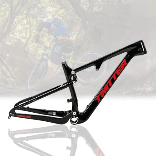 Mountain Bike Frames : KLWEKJSD MTB Frame 27.5 / 29er 15'' / 17'' / 19'' / 21'' Softtail Mountain Bike Frame XC Disc Brake Carbon Fiber Frame Routing Internal BOOST Thru Axle 148mm Travel 120mm (Color : Svart, Size : 21''x27.5er)