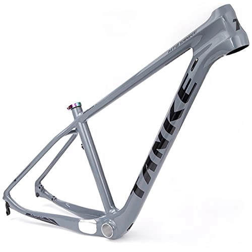 Mountain Bike Frames : LJHBC Bike Frames 27.5 Carbon fiber ultralight bicycle frame set Mountain bike frame With cup holder 15 / 17in (Color : Green A, Size : 17in)